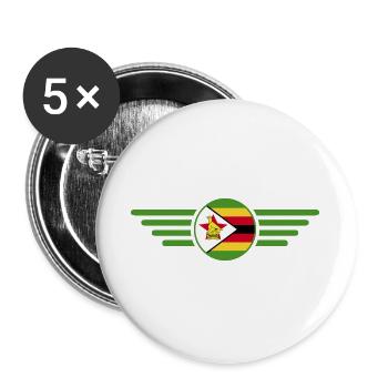 I Love Zimbabwe, Elegance Style Design T-Shirt - Buttons large 2.2''/56 mm (5-pack) - white - Front