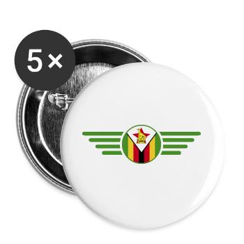 J’aime le Zimbabwe, T-shirt design de style élégance - Lot de 5 grands badges (56 mm) - blanc - Devant