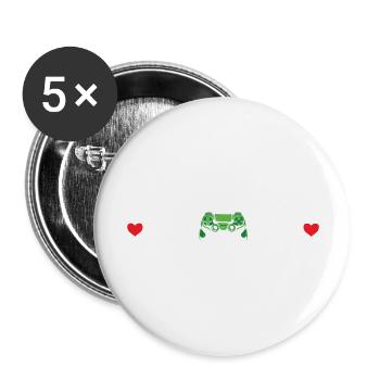 Jeux de battement de cœur - Lot de 5 grands badges (56 mm) - blanc - Devant