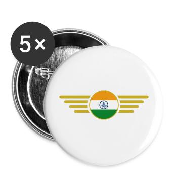 I Love India, Style Design T-Shirt - Buttons large 2.2''/56 mm (5-pack) - white - Front