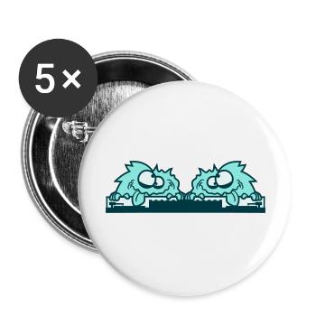 2 DJ Monster Freunde Horror Halloween Mischpult - Buttons groß 56 mm (5er Pack) - Weiß - Vorne