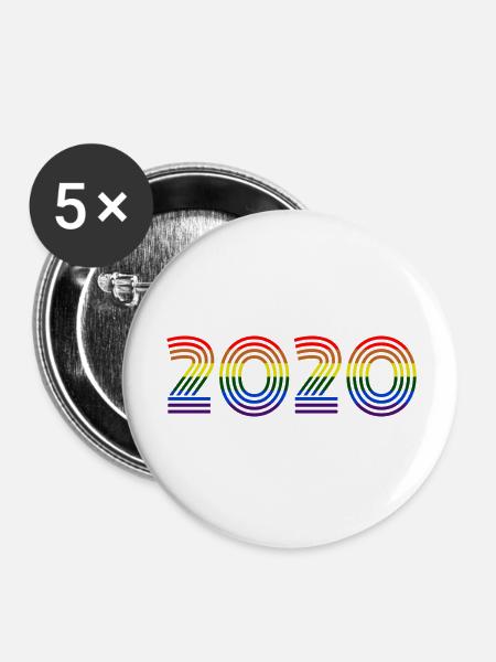 2020 - Buttons groß 56 mm (5er Pack) - Weiß