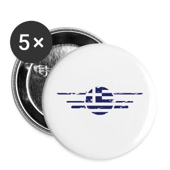 J’aime la Grèce, T-shirt Style Design - Lot de 5 grands badges (56 mm) - blanc - Devant