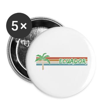Geschenk für Ecuador - Buttons groß 56 mm (5er Pack) - Weiß - Vorne