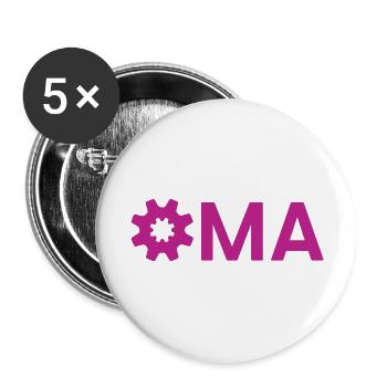 Oma Zahnrad Werkzeug Handwerk Ingenieur - Buttons groß 56 mm (5er Pack) - Weiß - Vorne