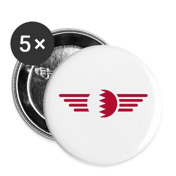 J’aime Bahreïn, T-shirt design de style élégance - Lot de 5 grands badges (56 mm) - blanc - Devant