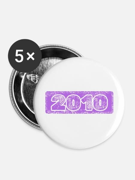 2010 2010 - Buttons groß 56 mm (5er Pack) - Weiß