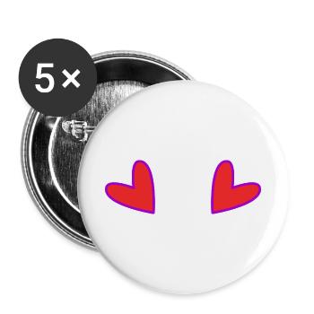 HEART. MOTHER'S DAY. HEART. HAPPY BIRTHDAY. MOM - Buttons large 2.2''/56 mm (5-pack) - white - Front