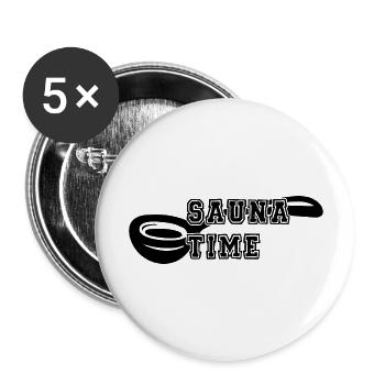 Sauna Spa bien-être - Lot de 5 grands badges (56 mm) - blanc - Devant