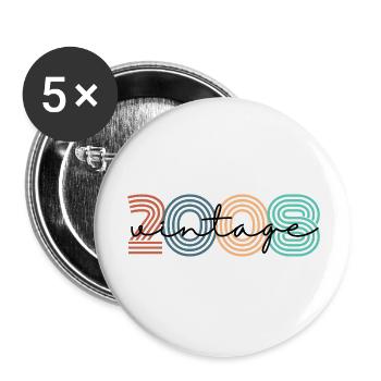 2008 vintage rétro - Lot de 5 grands badges (56 mm) - blanc - Devant