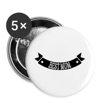 Best Mom - Mother's Day - Buttons large 2.2''/56 mm (5-pack) - white - Front