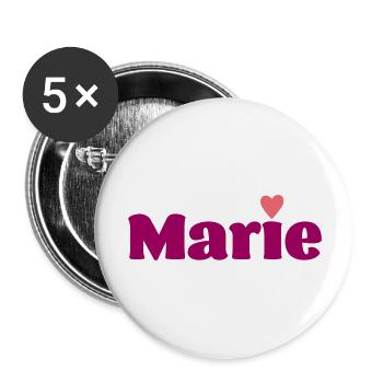Marie avec cadeau de cœur - Lot de 5 grands badges (56 mm) - blanc - Devant