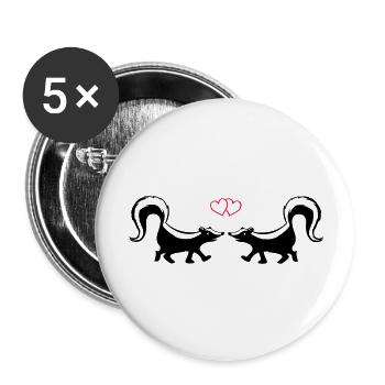 Skunk Love - Buttons large 2.2''/56 mm (5-pack) - white - Front