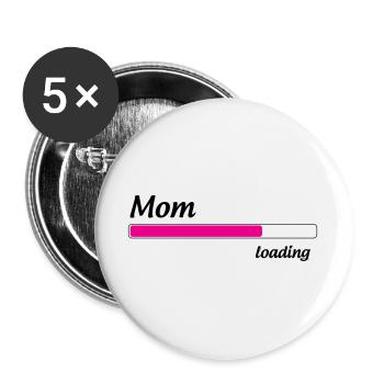Maman loading... Please Wait - Future Mère - Lot de 5 grands badges (56 mm) - blanc - Devant