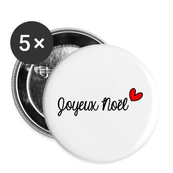 CHRISTMAS. MERRY CHRISTMAS. MERRY CHRISTMAS. FIR. NATURE. - Buttons large 2.2''/56 mm (5-pack) - white - Front