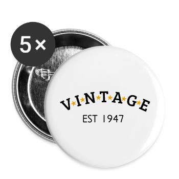 Vintage est 1947 - Lot de 5 grands badges (56 mm) - blanc - Devant