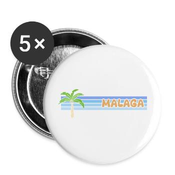 Geschenk für Malaga - Buttons groß 56 mm (5er Pack) - Weiß - Vorne