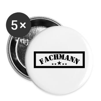 Professionnel avec étoiles - Lot de 5 grands badges (56 mm) - blanc - Devant