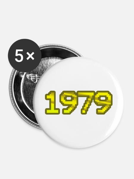 1979 - Buttons groß 56 mm (5er Pack) - Weiß