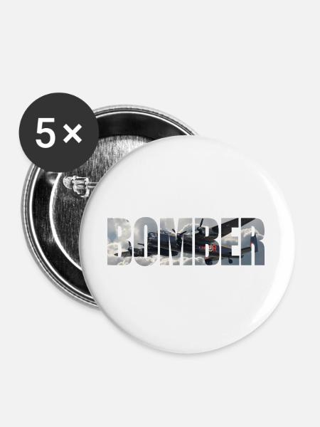 Bomber Avro Lancaster - Buttons groß 56 mm (5er Pack) - Weiß