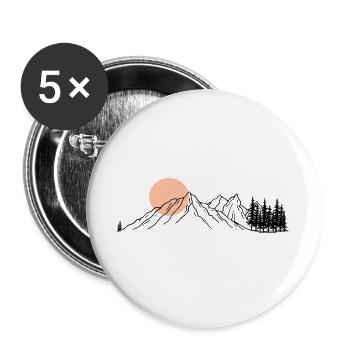 Peach Horizon Line Art - Buttons large 2.2''/56 mm (5-pack) - white - Front