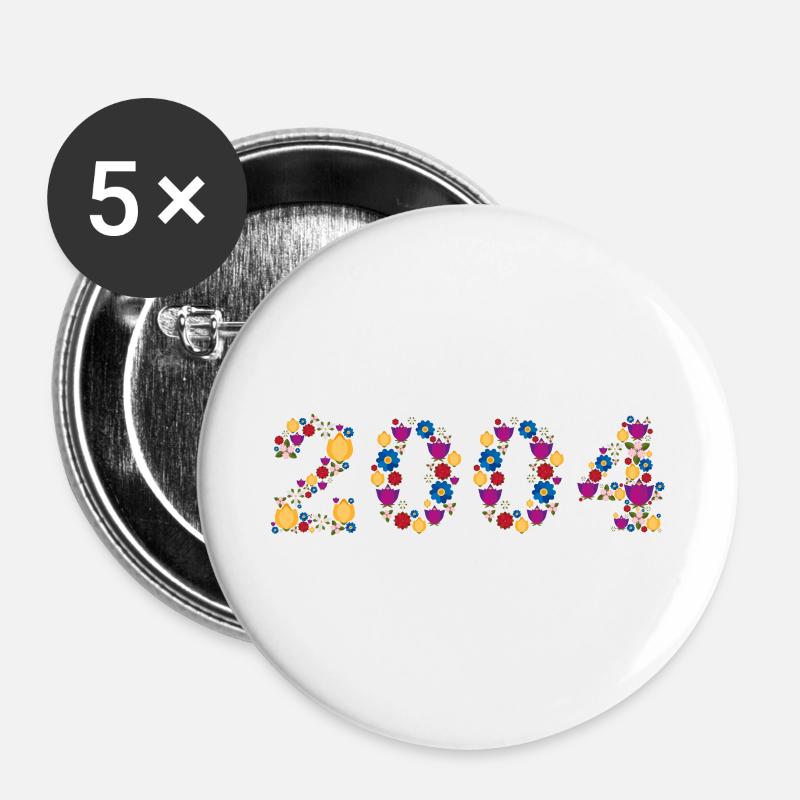 Flowers 2004 - Buttons large 2.2''/56 mm (5-pack) - white