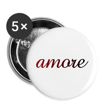 amore - Italia - Italy - Love - Liebe - Buttons large 2.2''/56 mm (5-pack) - white - Front