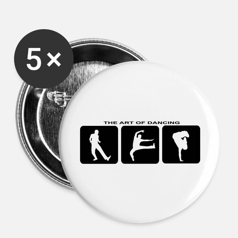 Dancing Yoga Ballet Rock Fun Fun Party Music - Buttons large 2.2''/56 mm (5-pack) - white