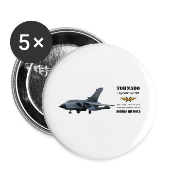 Tornado - Buttons groß 56 mm (5er Pack) - Weiß - Vorne