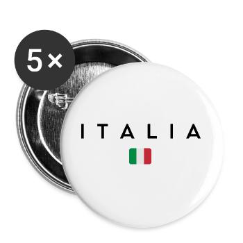 Italian pride, minimalist sleek design - Buttons large 2.2''/56 mm (5-pack) - white - Front