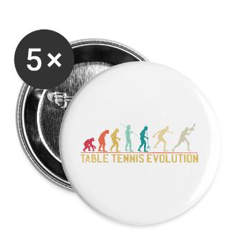 Table Tennis Evolution Progression Design - Buttons large 2.2''/56 mm (5-pack) - white - Front