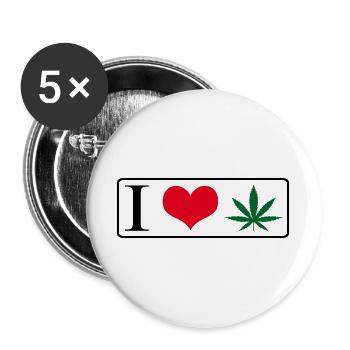 J’adore l’herbe - Lot de 5 grands badges (56 mm) - blanc - Devant