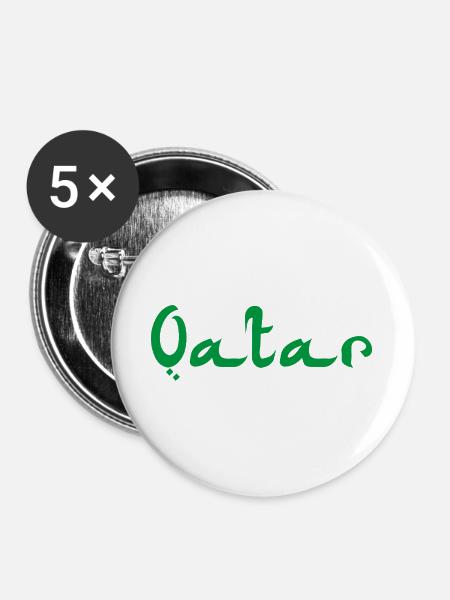 Qatar Katar - Buttons groß 56 mm (5er Pack) - Weiß