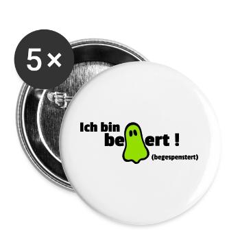 Enthousiaste - Lot de 5 grands badges (56 mm) - blanc - Devant