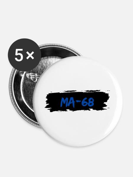 Mannheim 68 - Buttons groß 56 mm (5er Pack) - Weiß