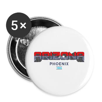 Arizona Phoenix 1986 Retro-Design - Buttons groß 56 mm (5er Pack) - Weiß - Vorne