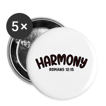 Harmonie Rote Linie Typografie - Buttons groß 56 mm (5er Pack) - Weiß - Vorne