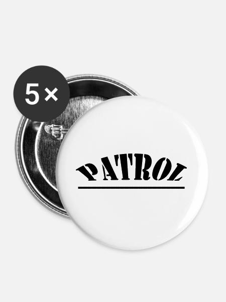 PATROL - Buttons groß 56 mm (5er Pack) - Weiß