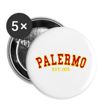 Palermo Est.1975 - Buttons large 2.2''/56 mm (5-pack) - white - Front