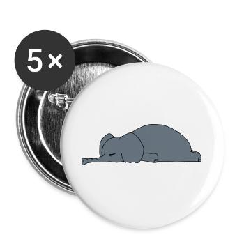 Lazy Elephant Sleeping Funny Sarcasm Animal Design - Buttons large 2.2''/56 mm (5-pack) - white - Front