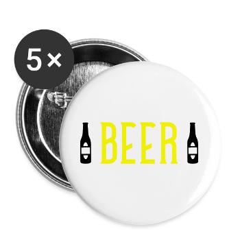 Beer - Buttons large 2.2''/56 mm (5-pack) - white - Front
