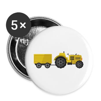 tractor - Buttons large 2.2''/56 mm (5-pack) - white - Front