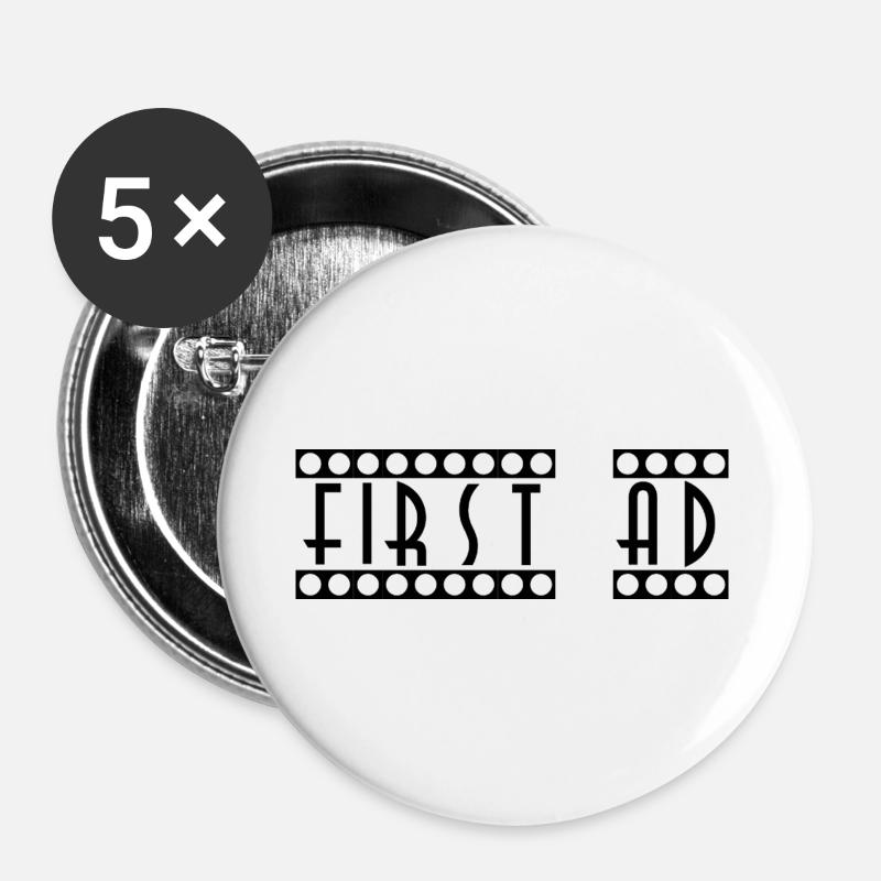 First_AD - Buttons groß 56 mm (5er Pack) - Weiß