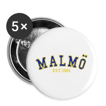 Malmö gegründet 1965 - Buttons groß 56 mm (5er Pack) - Weiß - Vorne