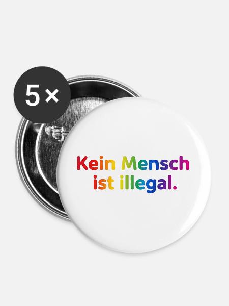 Rainbow Botschaft Kleidung - Buttons groß 56 mm (5er Pack) - Weiß