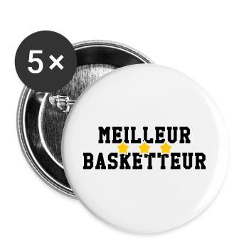 Bester Basketballspieler - Buttons groß 56 mm (5er Pack) - Weiß - Vorne