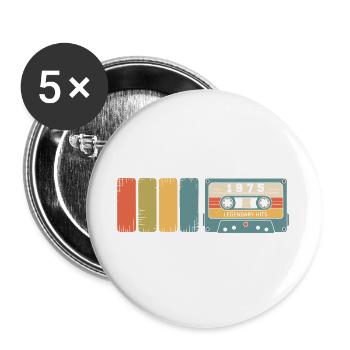 1975 Vintage Original 1975 Geburtstagsgeschenk - Buttons groß 56 mm (5er Pack) - Weiß - Vorne