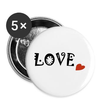 Love - Buttons large 2.2''/56 mm (5-pack) - white - Front