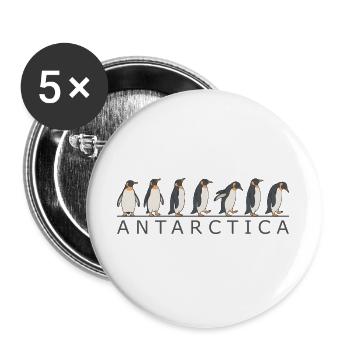 Family vacation in Antarctica: Penguins in the A - Buttons large 2.2''/56 mm (5-pack) - white - Front