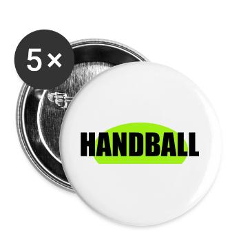 Impression néon vert néon de handball - Lot de 5 grands badges (56 mm) - blanc - Devant